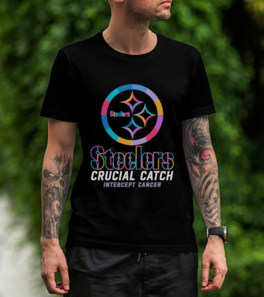 Pittsburgh Steelers Crucial Catch Intercept Cancer NFL Campaign T-Shirt