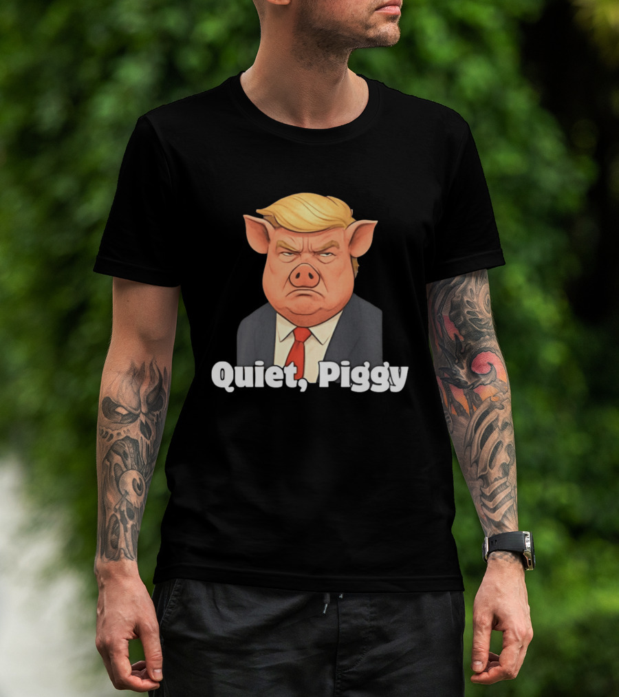 Quiet Piggy Suit Protest T-Shirt