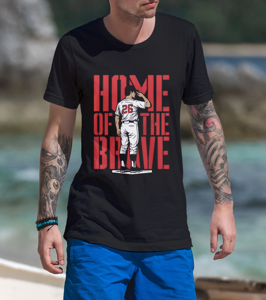 Raisel Iglesias 26 Home Of The Brave Baseball T-Shirt