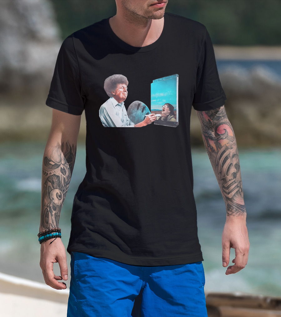 Donald Trump Bob Ross Painting Parody Humor Political T-Shirt
