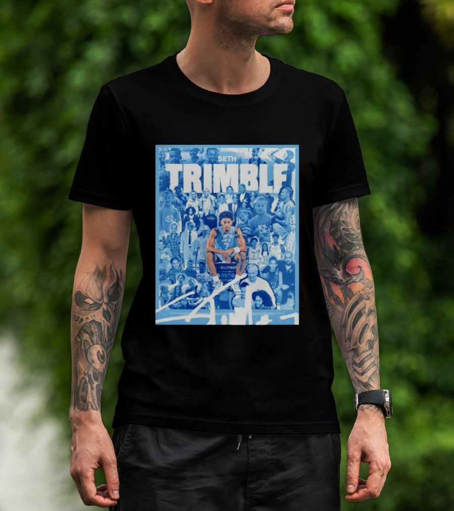 Seth Trimble North Carolina Tar Heels Basketball Collage T-Shirt