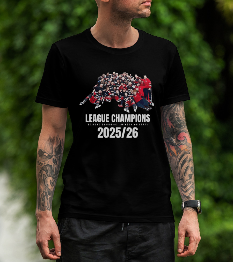 League Champions 2025 2026 Bespoke Guardians Swindon Wildcats T-Shirt