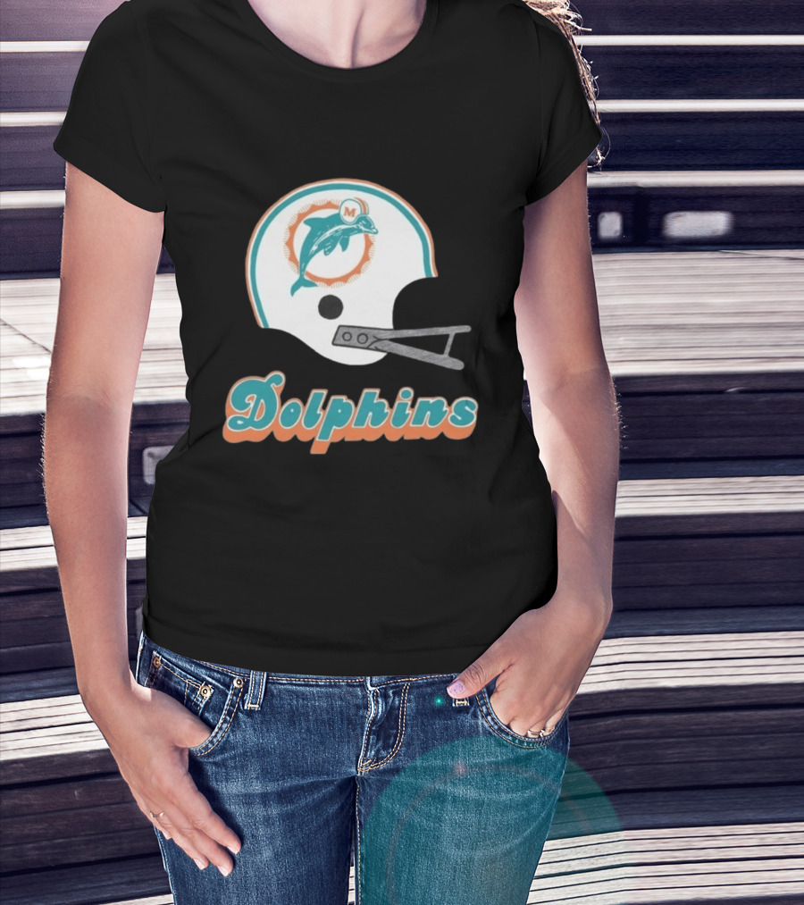Miami Dolphins Vintage Helmet Dolphins T-Shirt