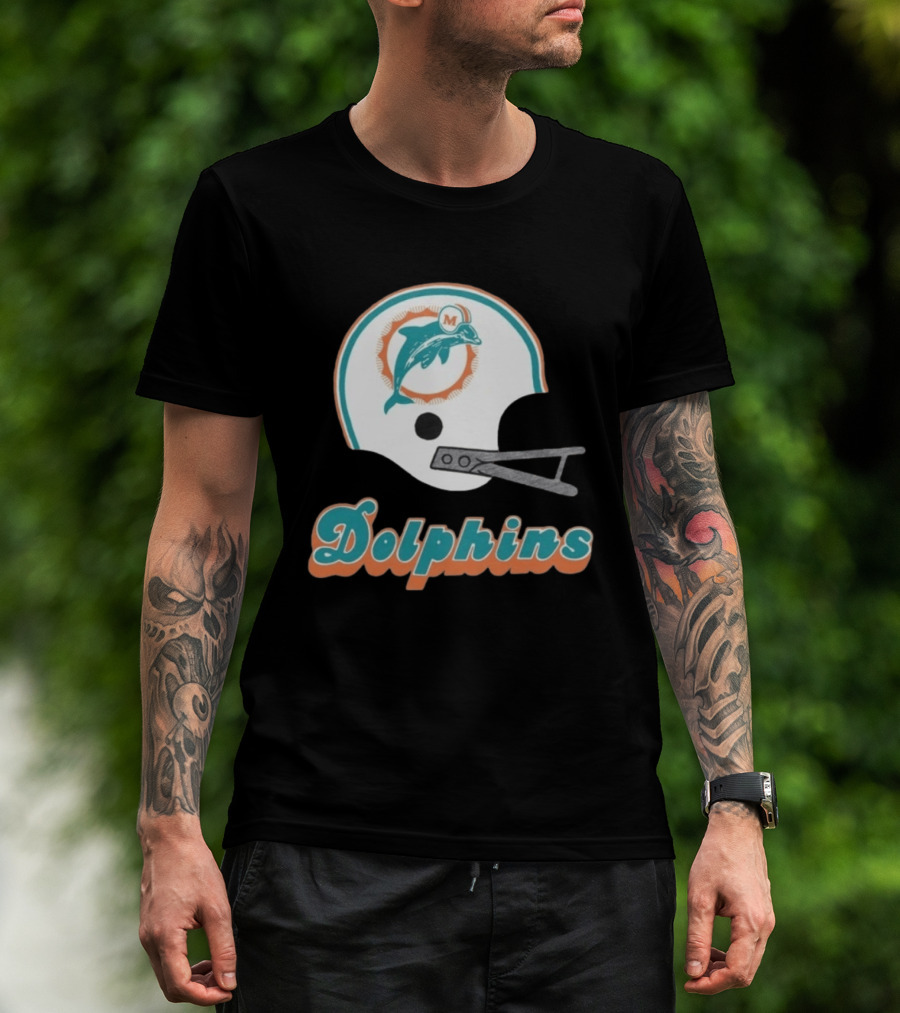 Miami Dolphins Vintage Helmet Dolphins T-Shirt
