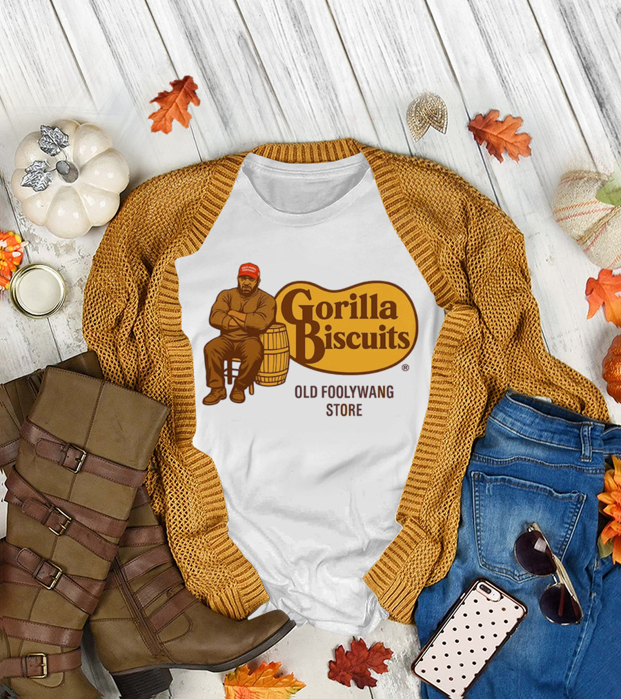 Cracker Barrel Gorilla Biscuits Old Foolywang Store Rustic Man and Barrel T-Shirt