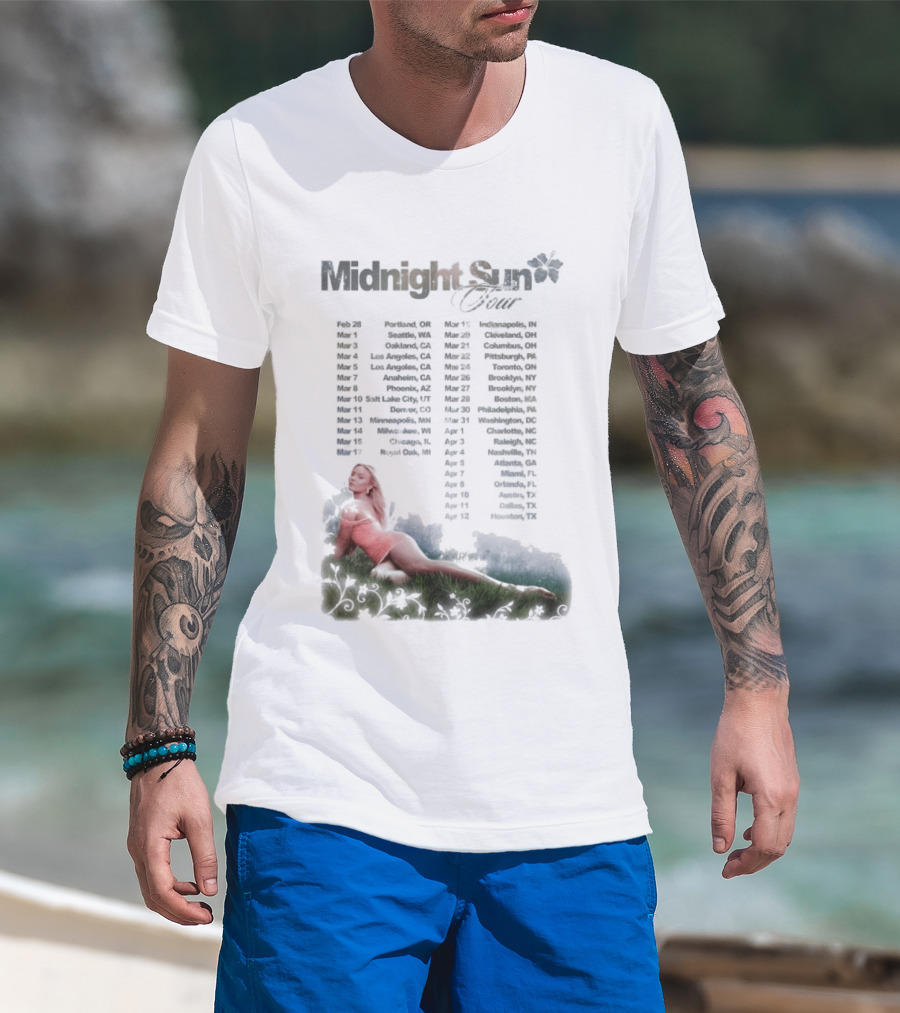 Midnight Sun Tour 2026 Zara Larsson Concert Locations T-Shirt