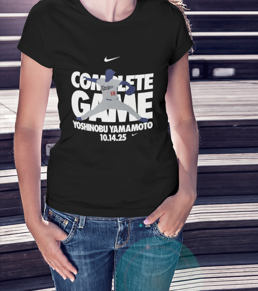 Yoshinobu Yamamoto Complete Game 10.14.25 Nike MLB Dodgers T-Shirt