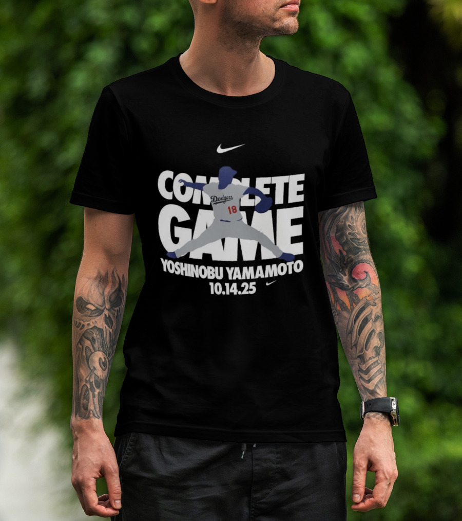 Yoshinobu Yamamoto Complete Game 10.14.25 Nike MLB Dodgers T-Shirt