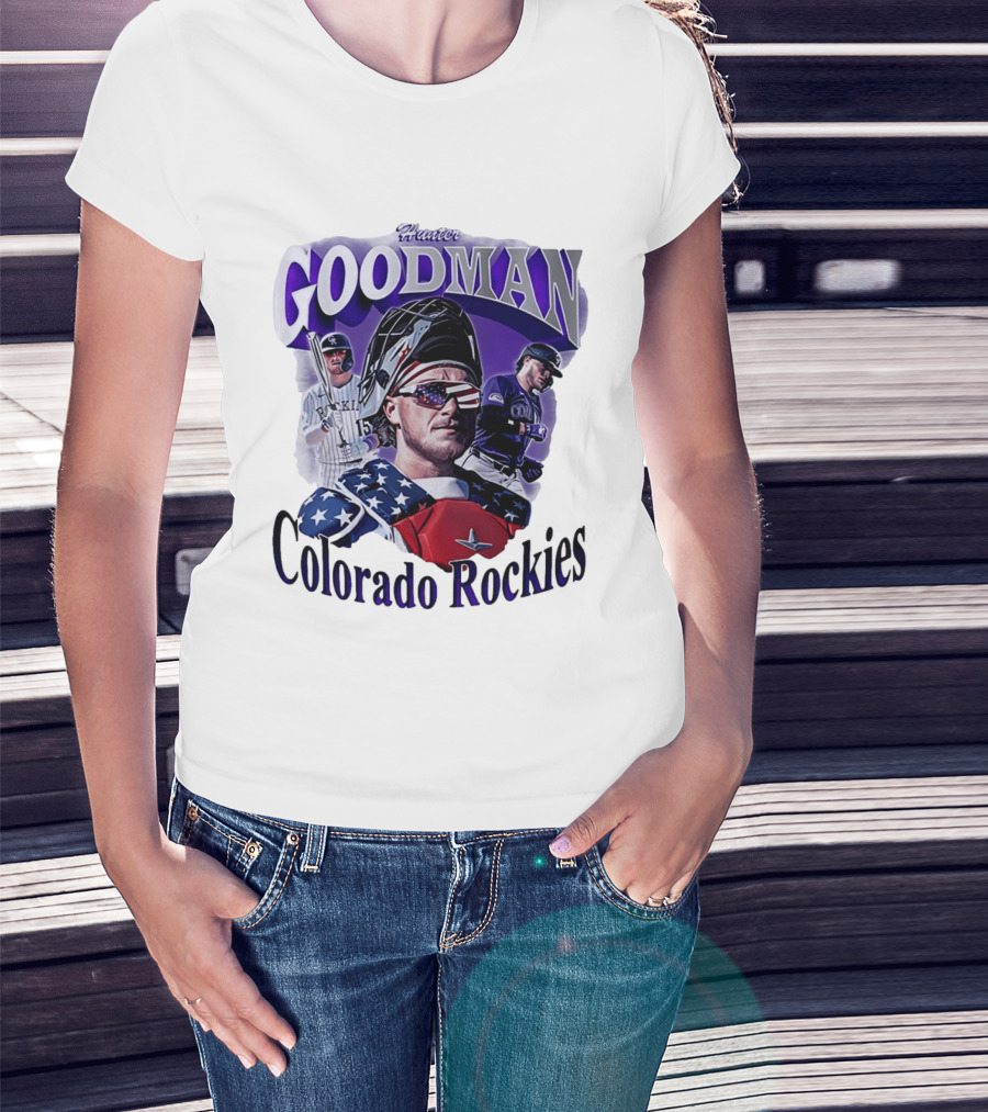 Hunter Goodman Colorado Rockies Catcher And Player Patriots 2026 T-Shirt