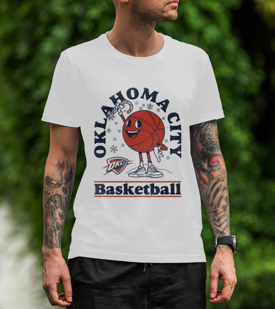 Oklahoma City Basketball Cartoon OKC Winter T-Shirt