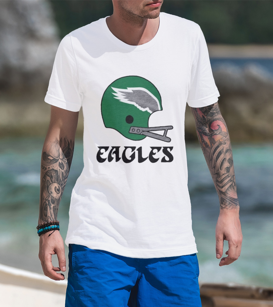 Philadelphia Eagles Helmet Green Wing T-Shirt