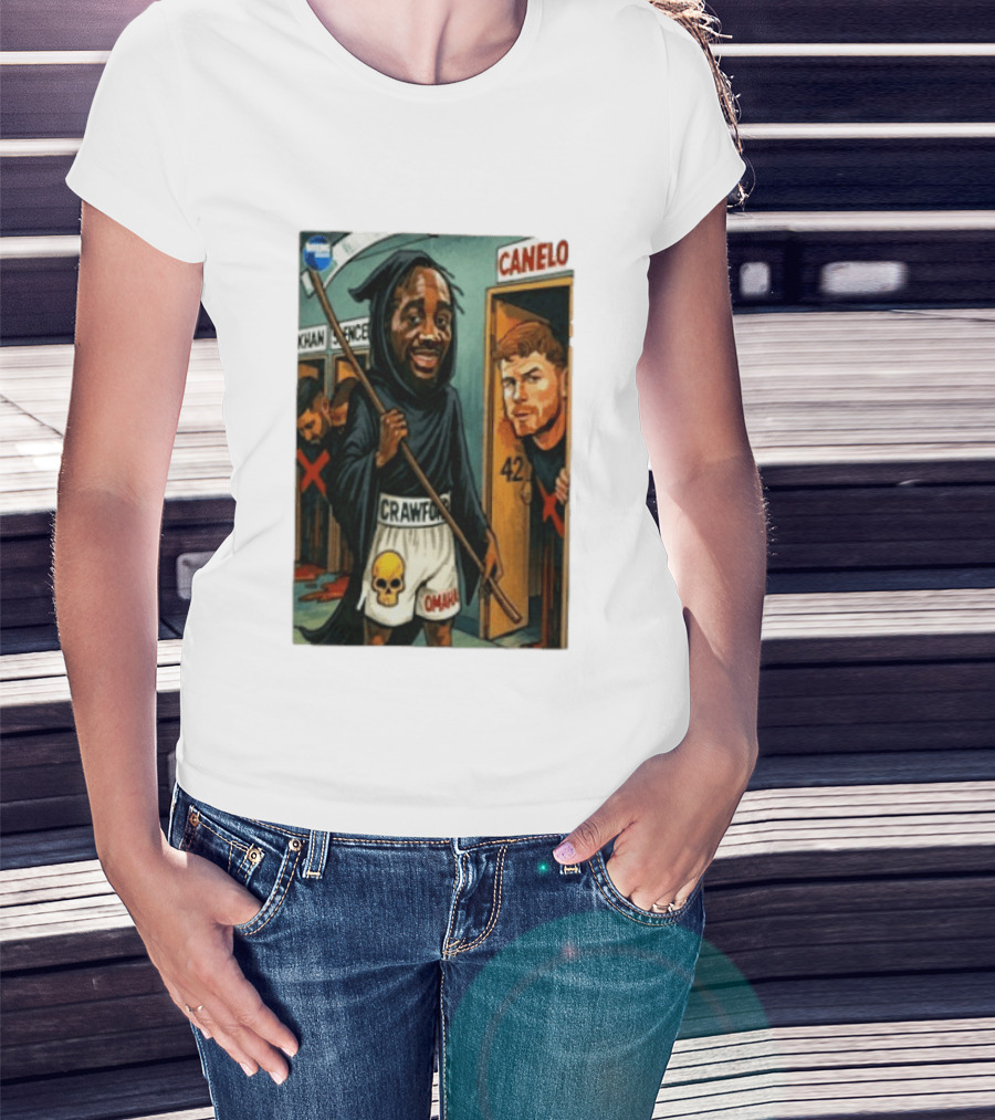 Crawford Grim Reaper Omaha With Canelo Álvarez And Khan Spence T-Shirt