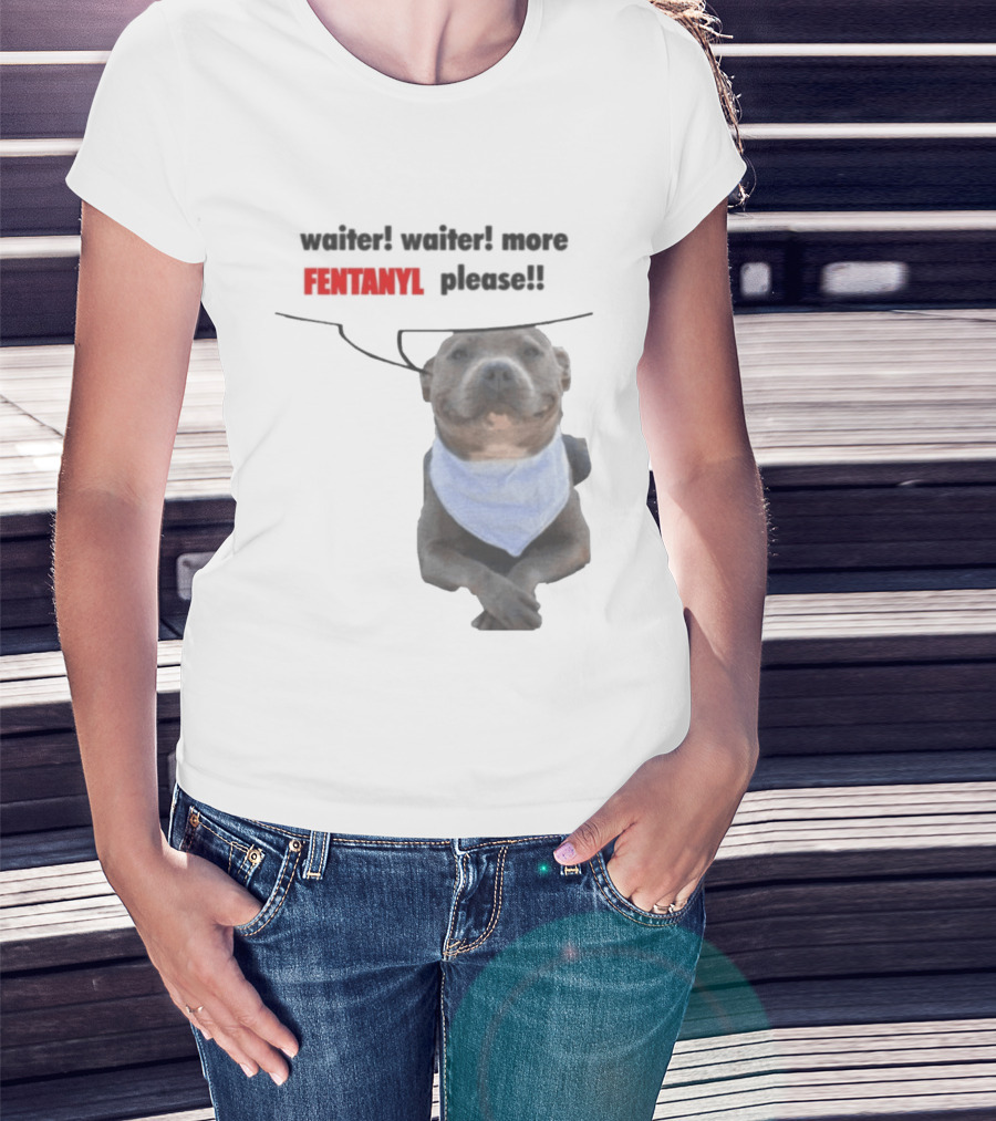 Waiter Waiter More Fentanyl Meme Dog Funny Please T-Shirt