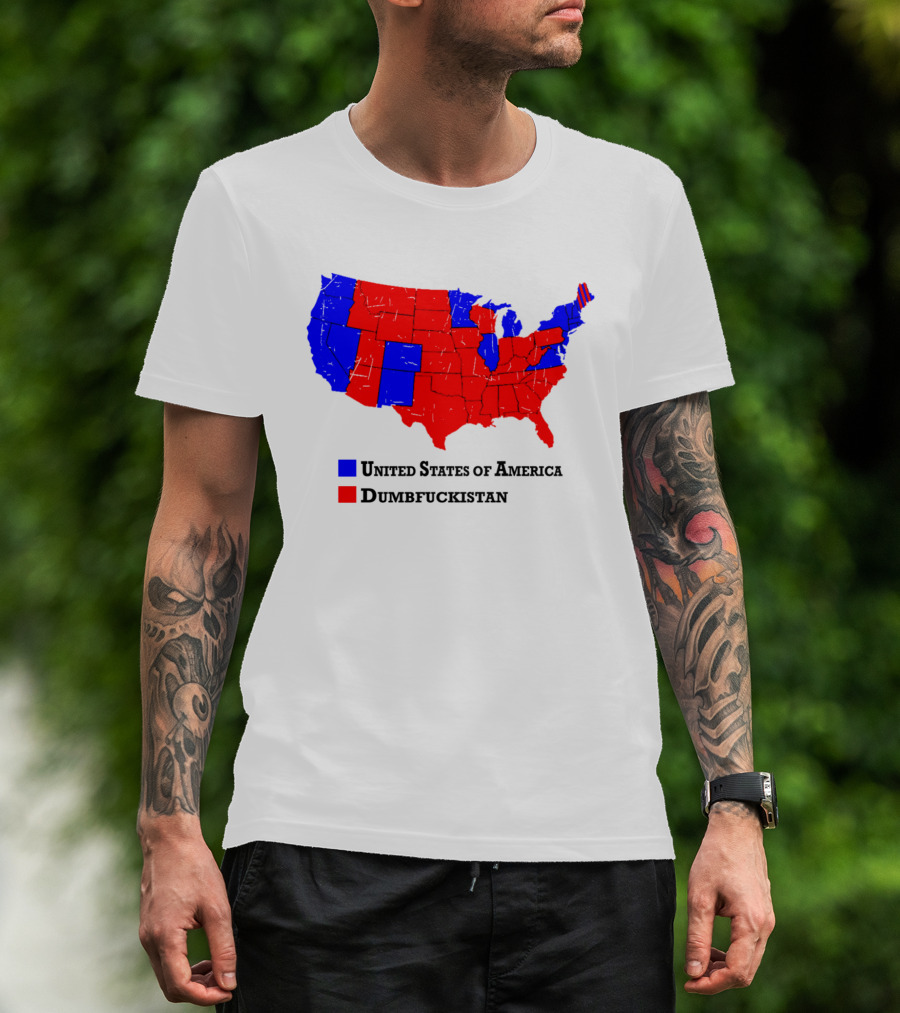 United States Of America Dumbfuckistan Map Red Blue States T-Shirt