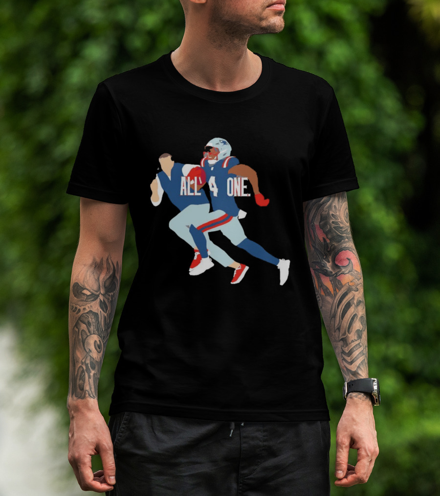 All 4 One New England Patriots Mike Vrabel Antonio Gibson Football T-Shirt