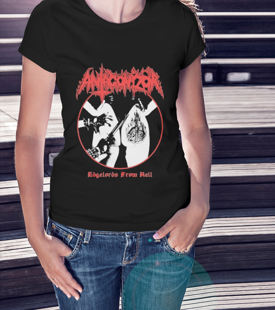 Antagonizör Edgelords From Hell Metal Band Aesthetic T-Shirt