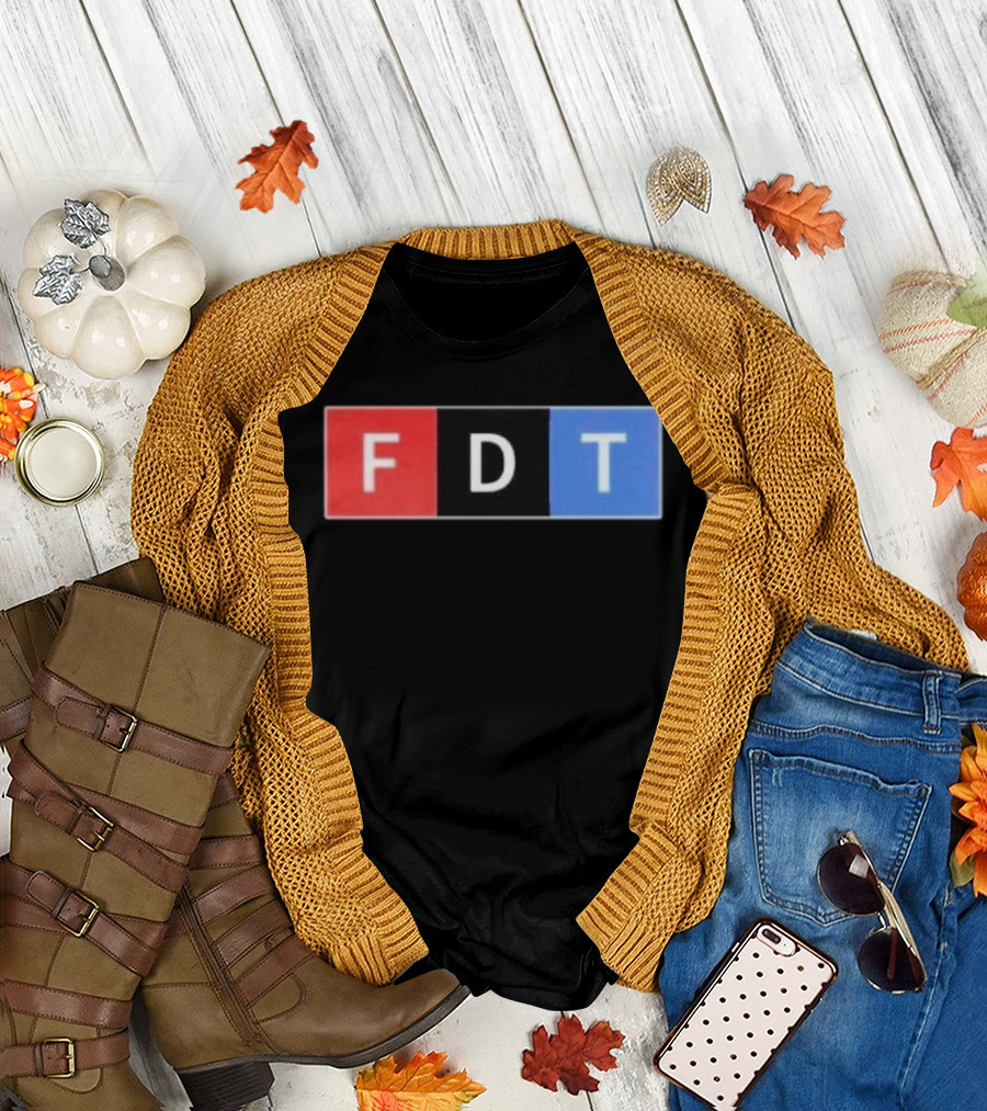 FDT Anti Trump Red Black Blue Block Letters T-Shirt
