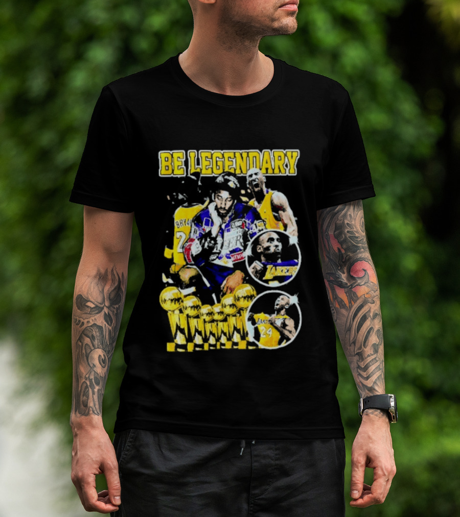 Be Legendary Kobe Bryant Los Angeles Lakers Basketball Trophies T-Shirt