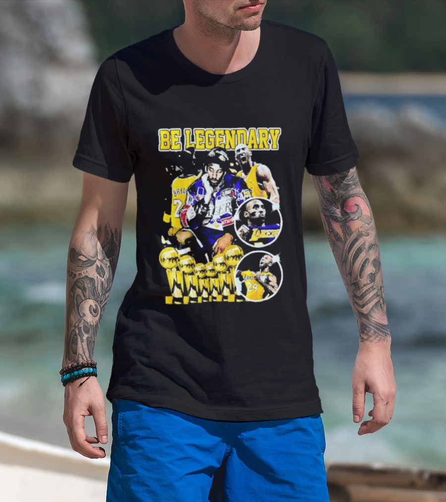Be Legendary Kobe Bryant Los Angeles Lakers Basketball Trophies T-Shirt