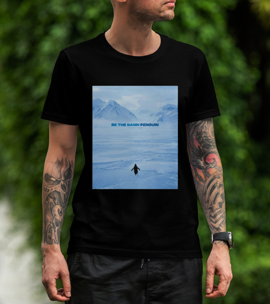 Be The Damn Penguin Antarctic Mountains Scene T-Shirt