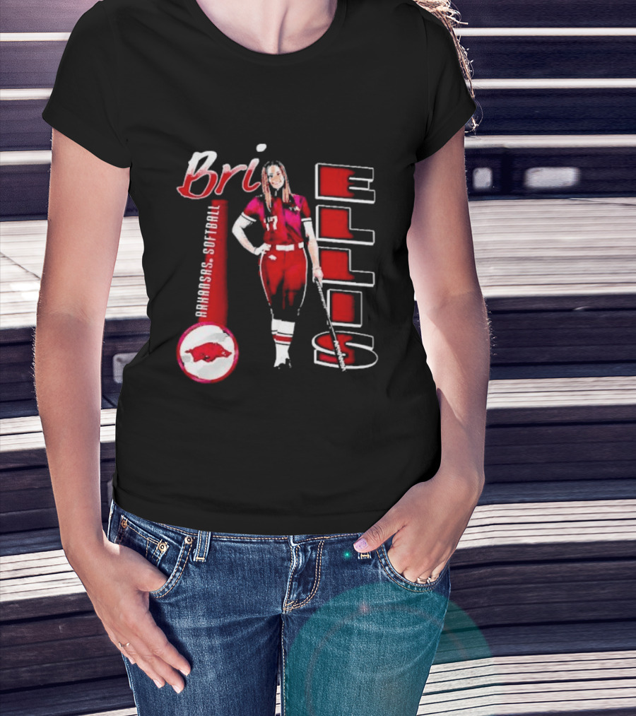Bri Ellis Arkansas Razorbacks Softball Player Number 77 T-Shirt