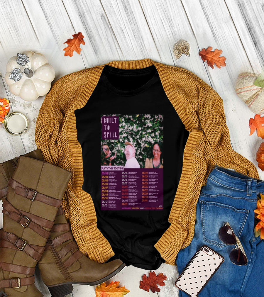Built to Spill Summer Dates Tour 2026 Lily Seabird The Hypos Wussy Guerilla Toss Playdate T-Shirt