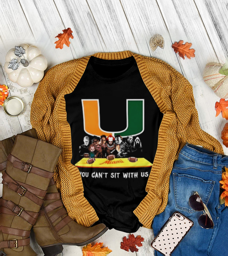 Horror Characters Miami Hurricanes You Can't Sit With Us Halloween 2025 T-Shirt