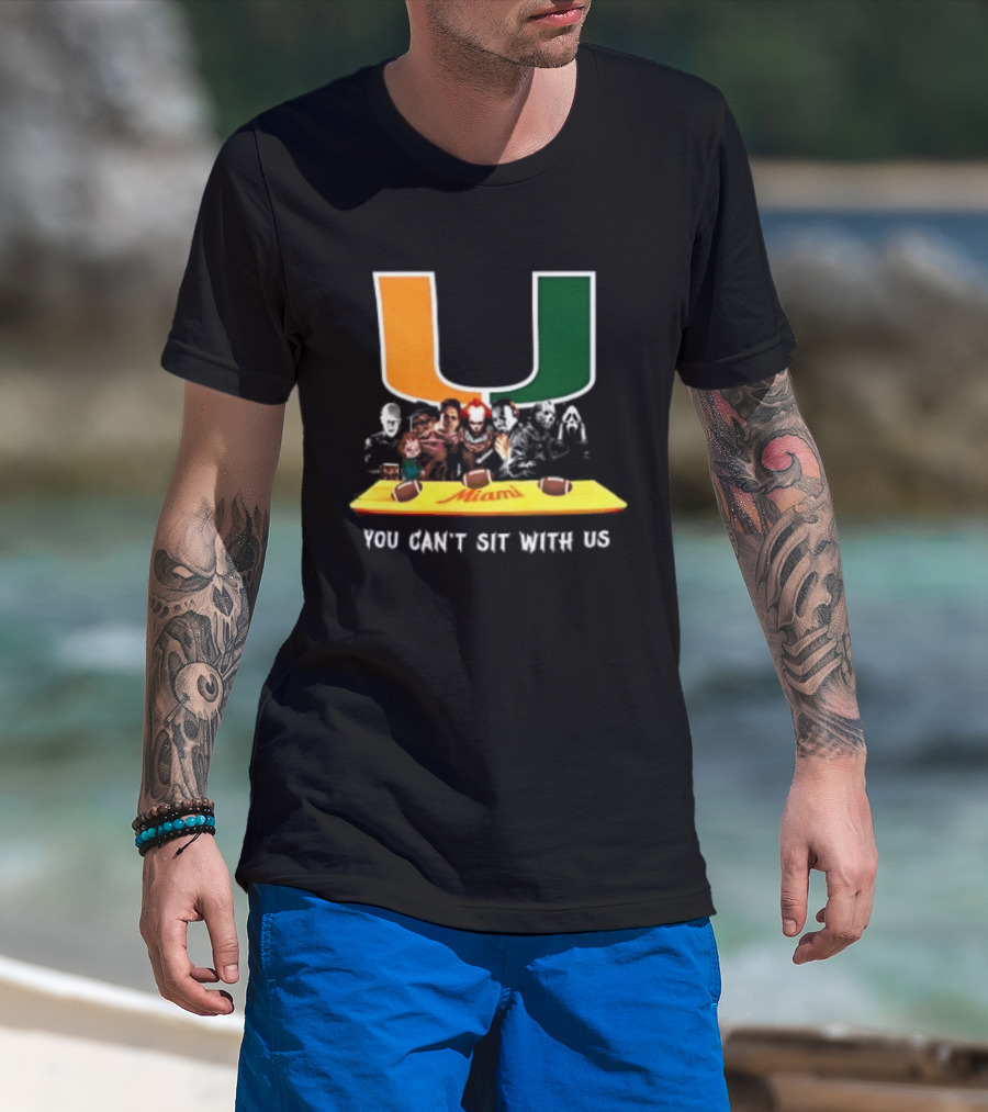 Horror Characters Miami Hurricanes You Can't Sit With Us Halloween 2025 T-Shirt