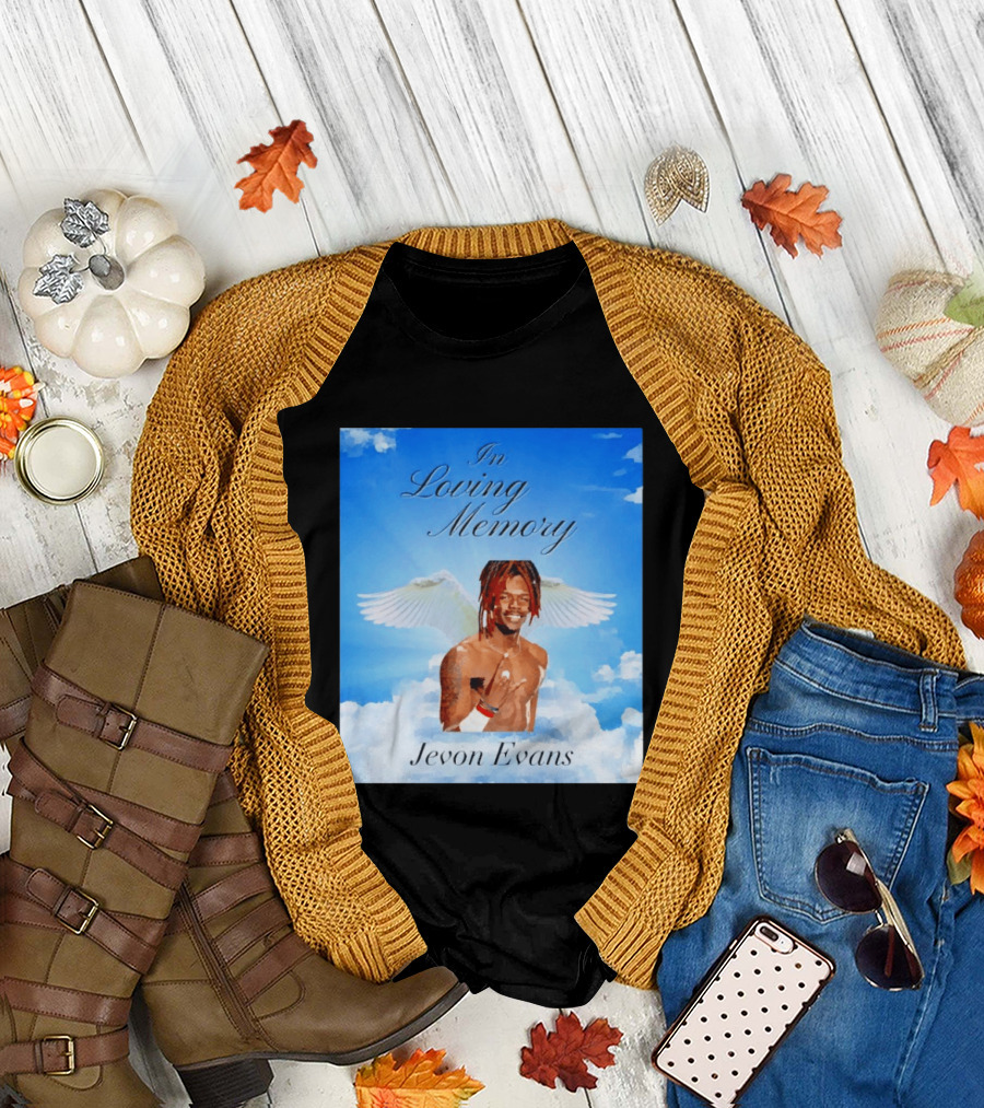 In Loving Memory Jevon Evans Angel Wings Clouds T-Shirt