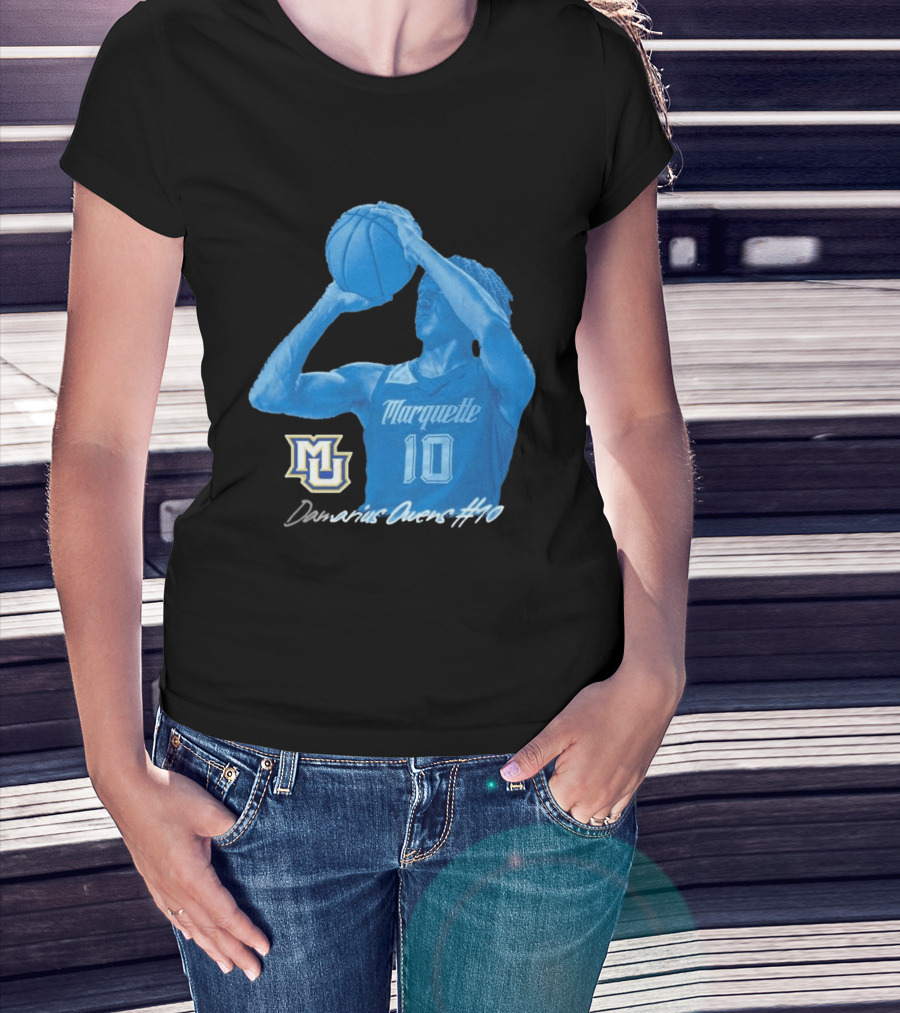 Marquette Golden Eagles MU Damarius Owens #10 Basketball T-Shirt