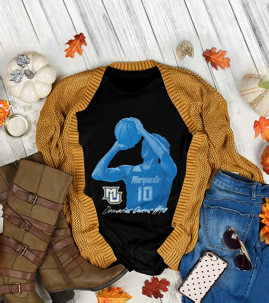 Marquette Golden Eagles MU Damarius Owens #10 Basketball T-Shirt