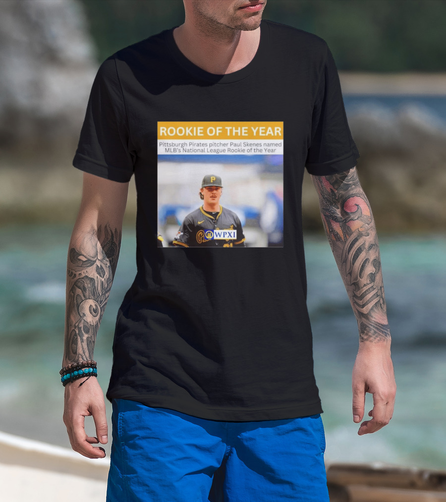 Rookie Of The Year Pittsburgh Pirates Pitcher Paul Skenes National League Award WPXI T-Shirt
