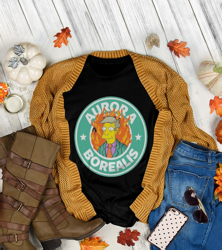 Aurora Borealis Skinnerbucks Green Circle Fire T-Shirt