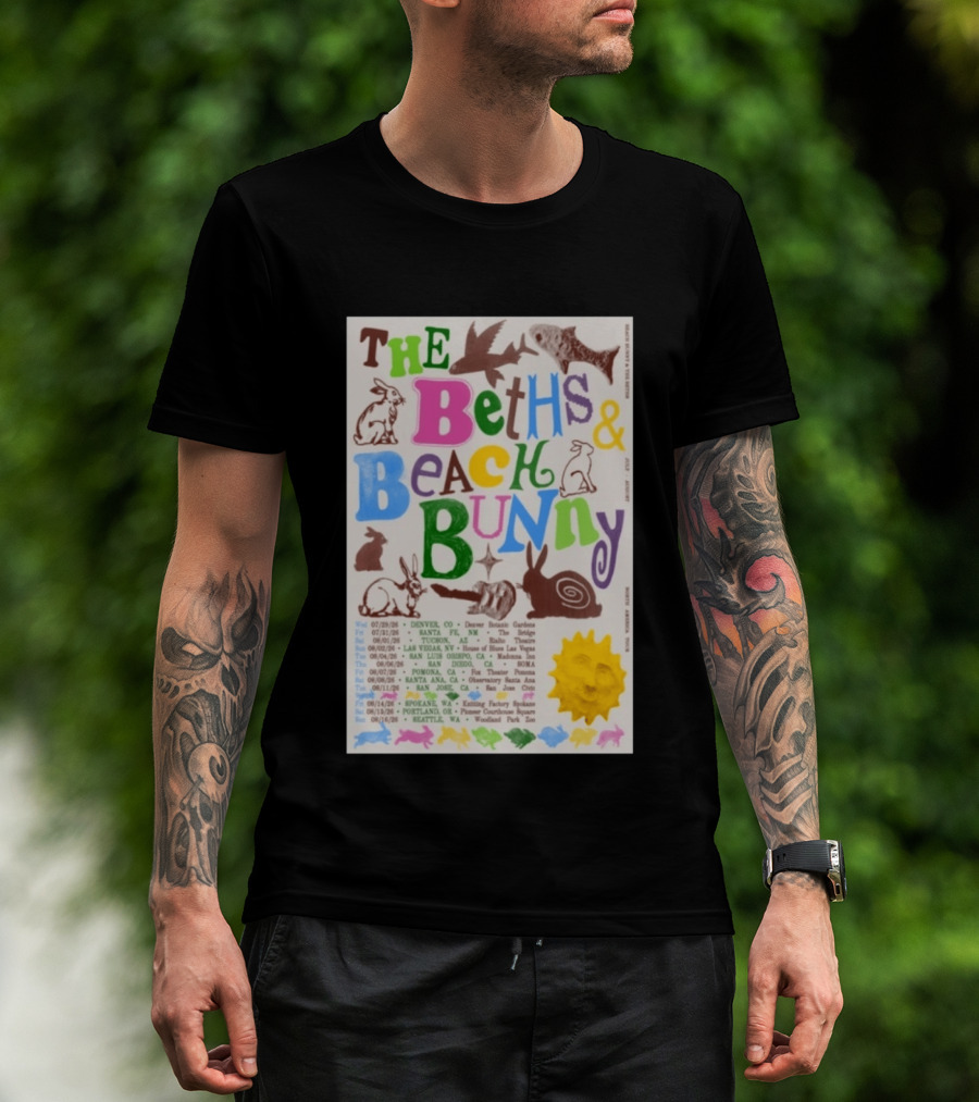 The Beths Beach Bunny North America Tour 2026 Denver Santa Fe Tucson Seattle T-Shirt