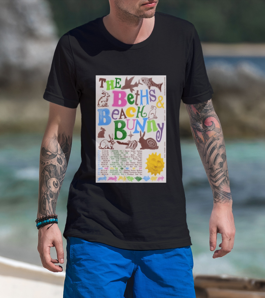 The Beths Beach Bunny North America Tour 2026 Denver Santa Fe Tucson Seattle T-Shirt