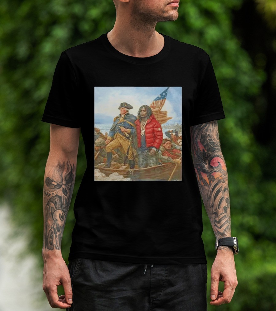 Chief Keef George Washington Parody Crossing The Delaware T-Shirt