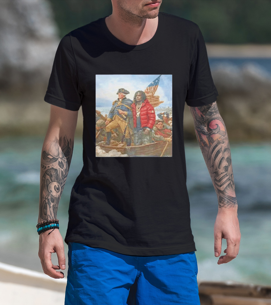 Chief Keef George Washington Parody Crossing The Delaware T-Shirt