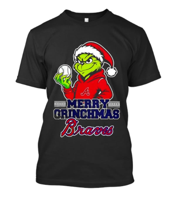 Atlanta Braves Grinch Santa Merry Grinchmas 2025 T-Shirt