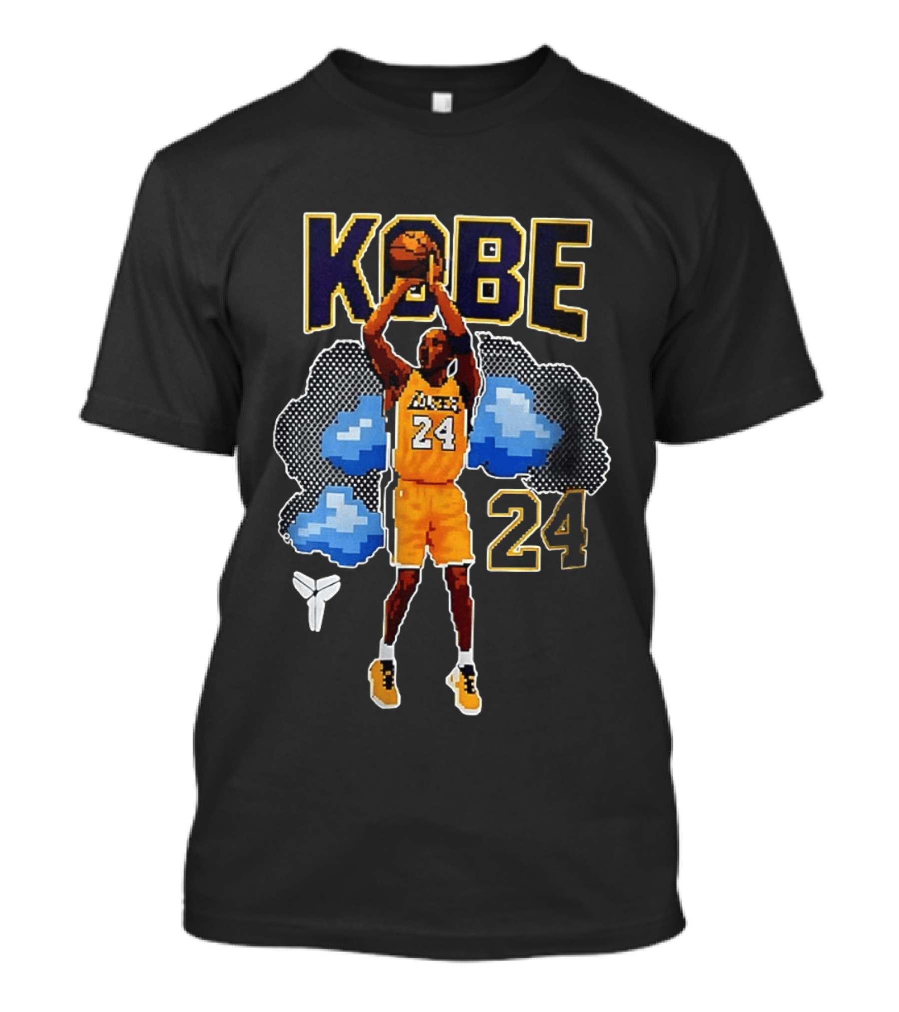 Kobe Bryant Los Angeles Lakers 8 Bit NBA Number 24 Pixels T-Shirt