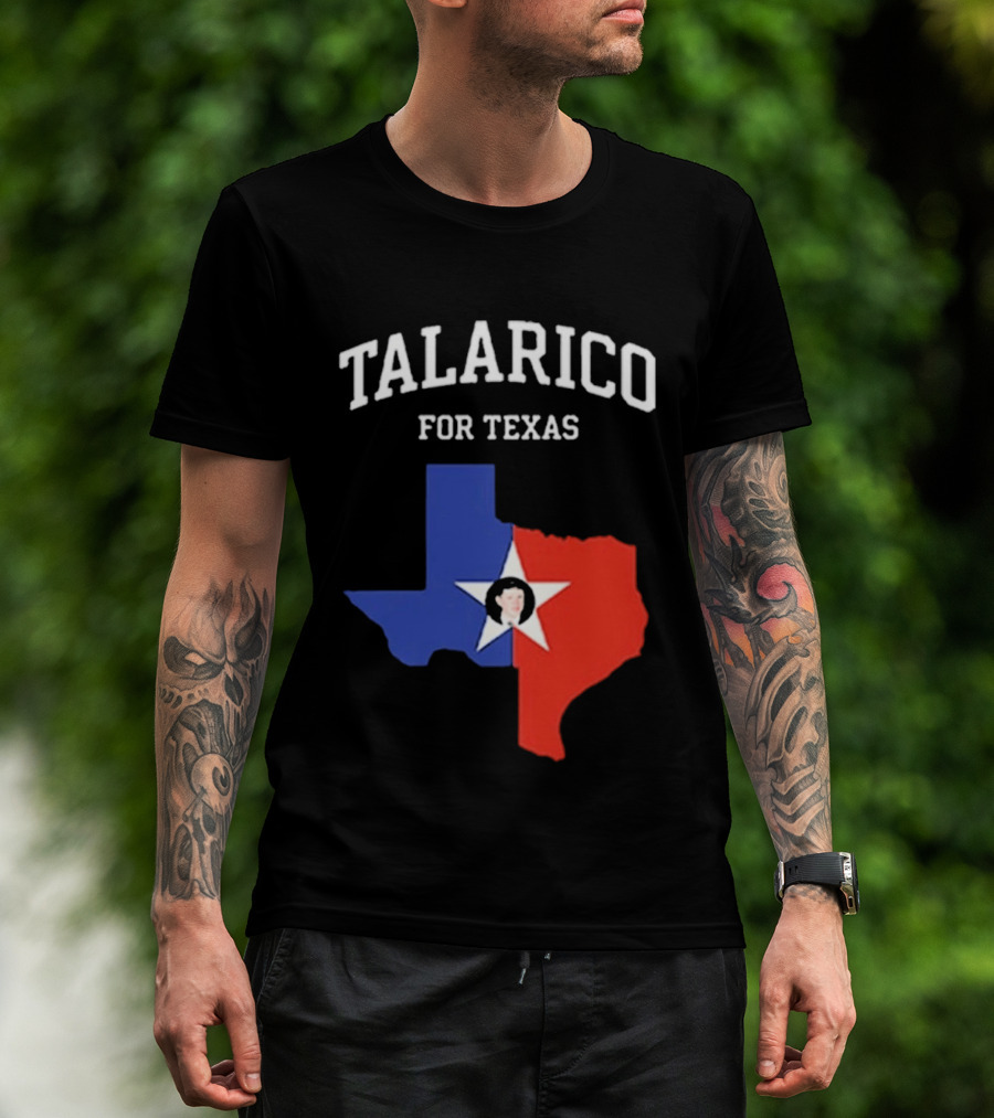 Talarico For Texas State Map Red White Blue Star T-Shirt