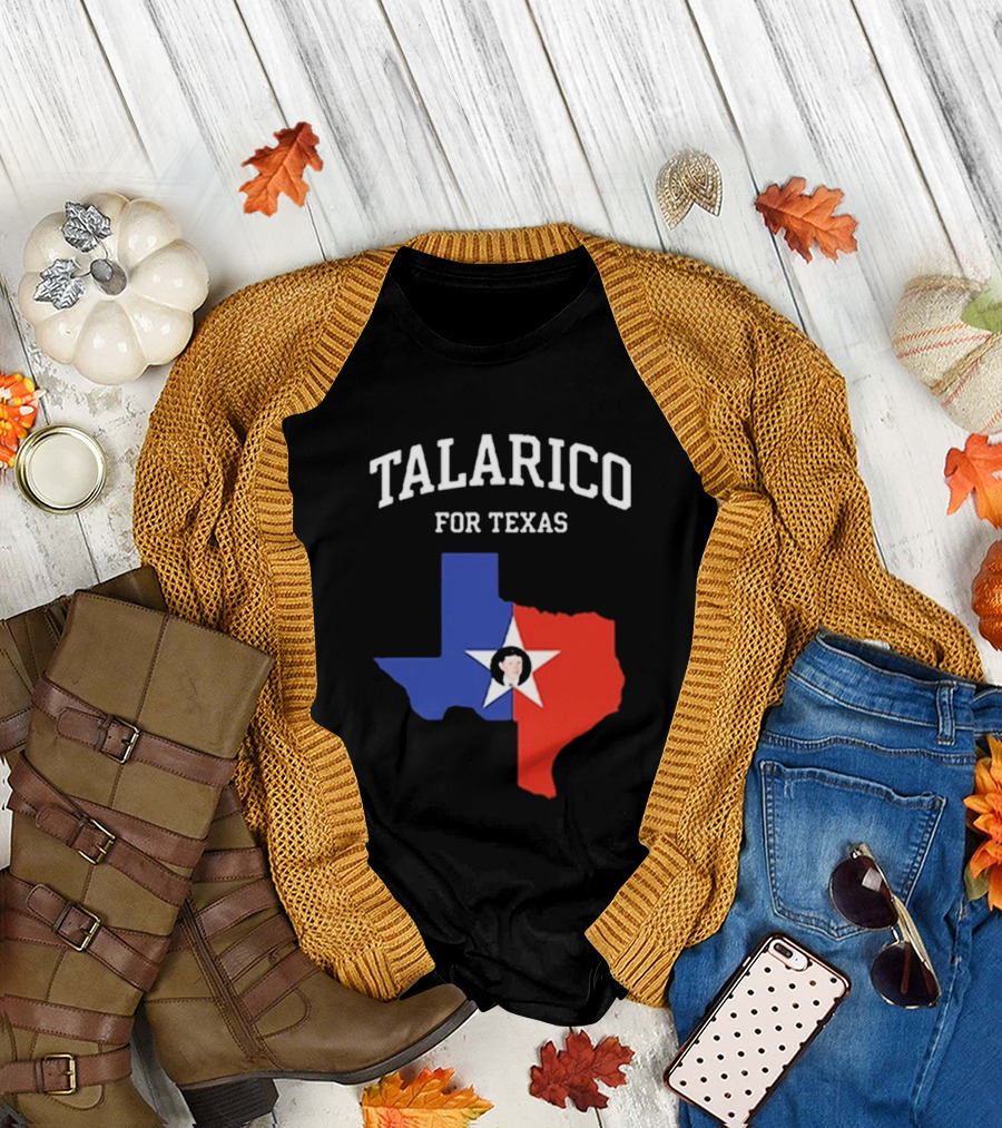 Talarico For Texas State Map Red White Blue Star T-Shirt