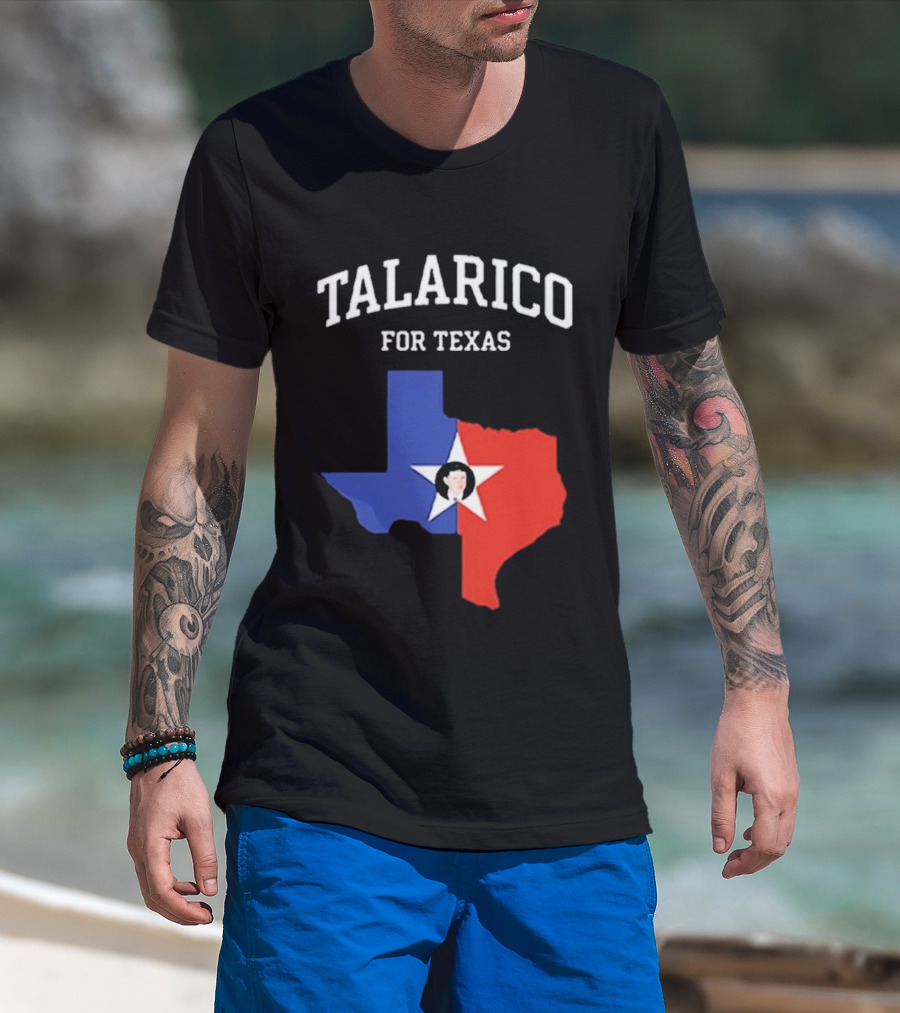 Talarico For Texas State Map Red White Blue Star T-Shirt