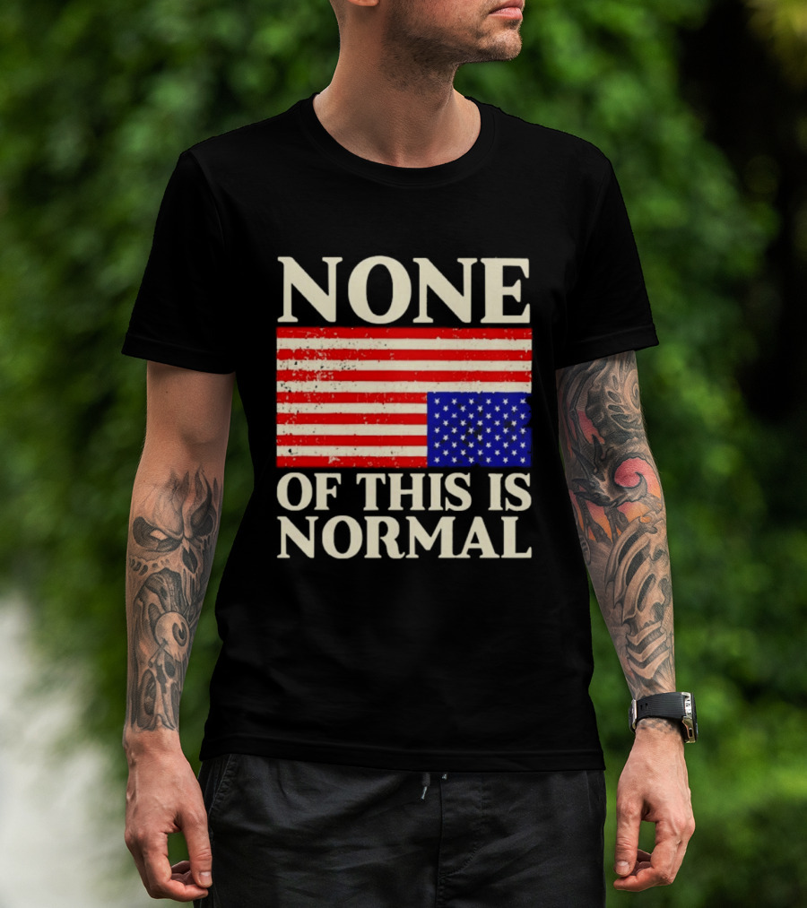 None Of This Is Normal US Flag Design For Sale Ships Free T-Shirt