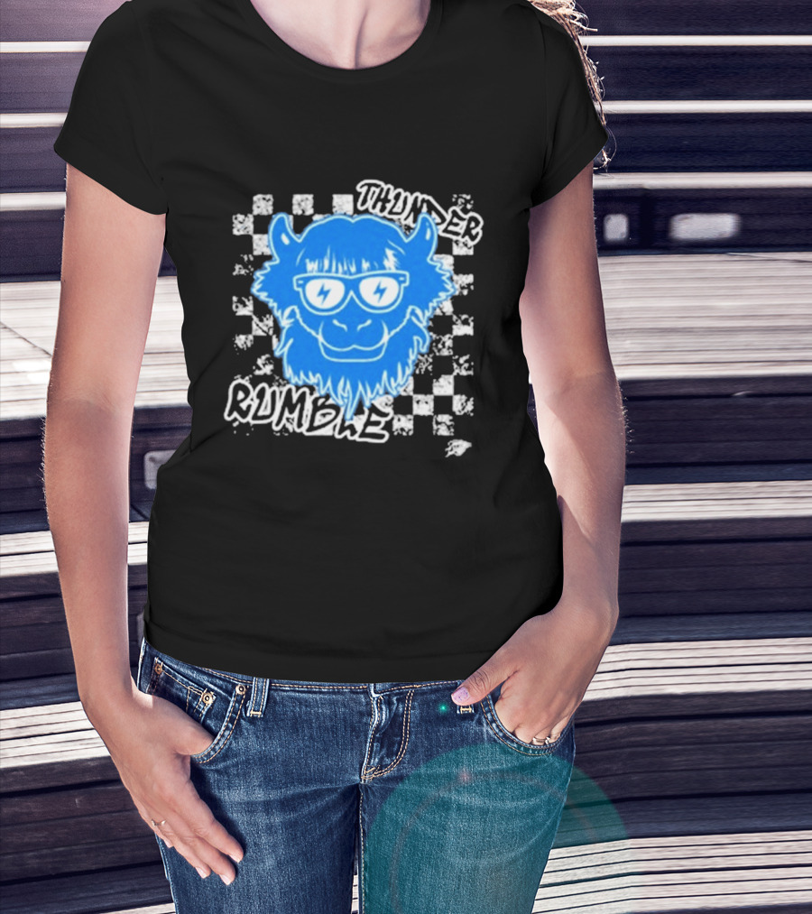 Oklahoma City Thunder Rumble Checkered Emoji Thunder Rumble T-Shirt
