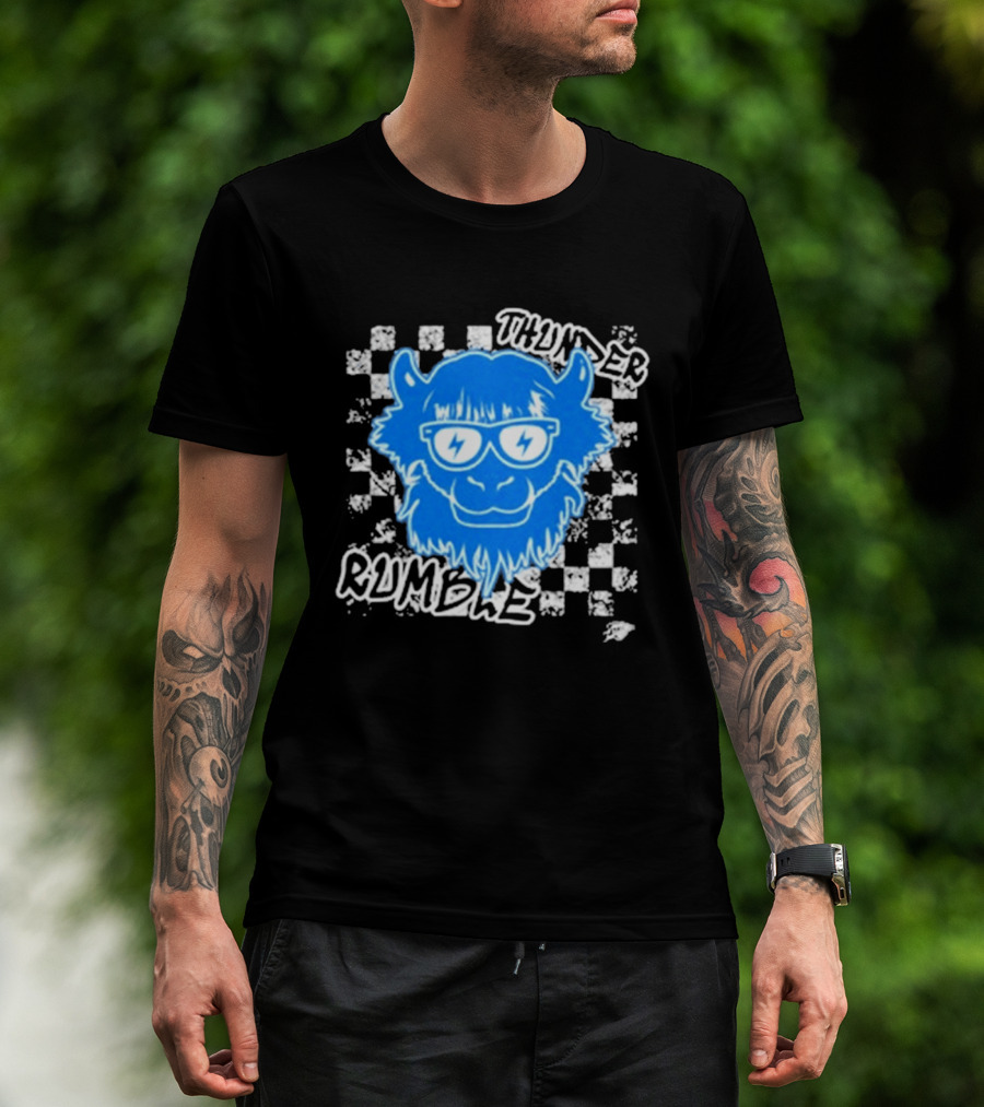 Oklahoma City Thunder Rumble Checkered Emoji Thunder Rumble T-Shirt