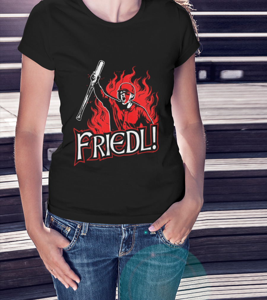Friedl Awesome Baseball Fire T-Shirt