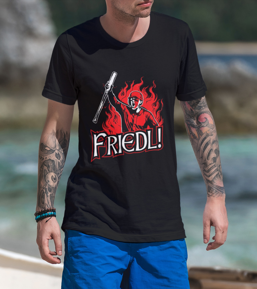 Friedl Awesome Baseball Fire T-Shirt