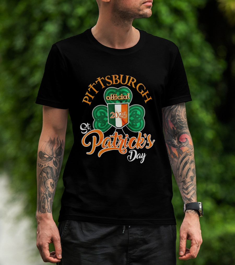 Pittsburgh Official St Patrick's Day 2026 Shamrock Irish Flag T-Shirt