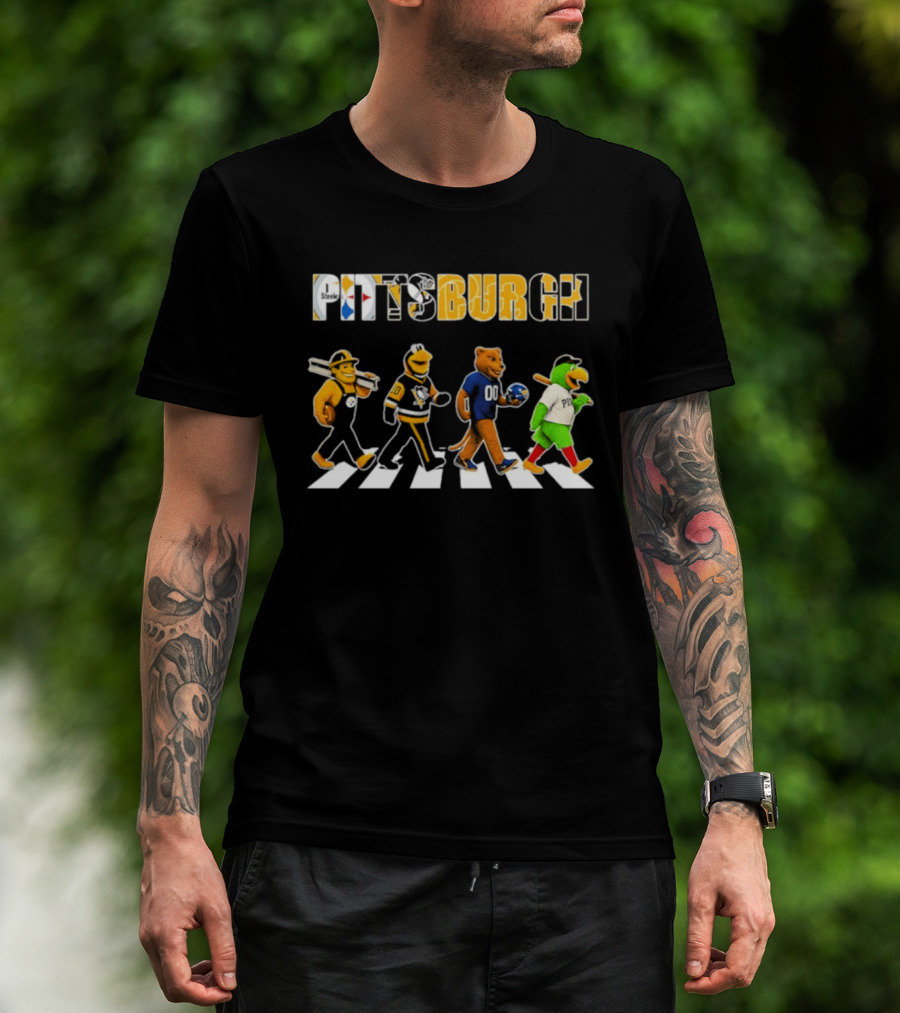 Pittsburgh Sports Teams Abbey Road Crossing Animals T-Shirt
