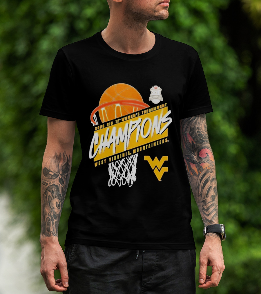 2026 Big 12 Women's Tournament Champions West Virginia Mountaineers Basketball T-Shirt